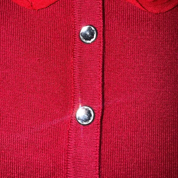 White House Black Market Women's Deep Red Snap Button Size XL - Picture 8 of 9